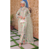 Eminent Silk Zari Embroidered Unstitched Suit - Green, Women, 3Pcs Shalwar Suit, Eminent, Chase Value