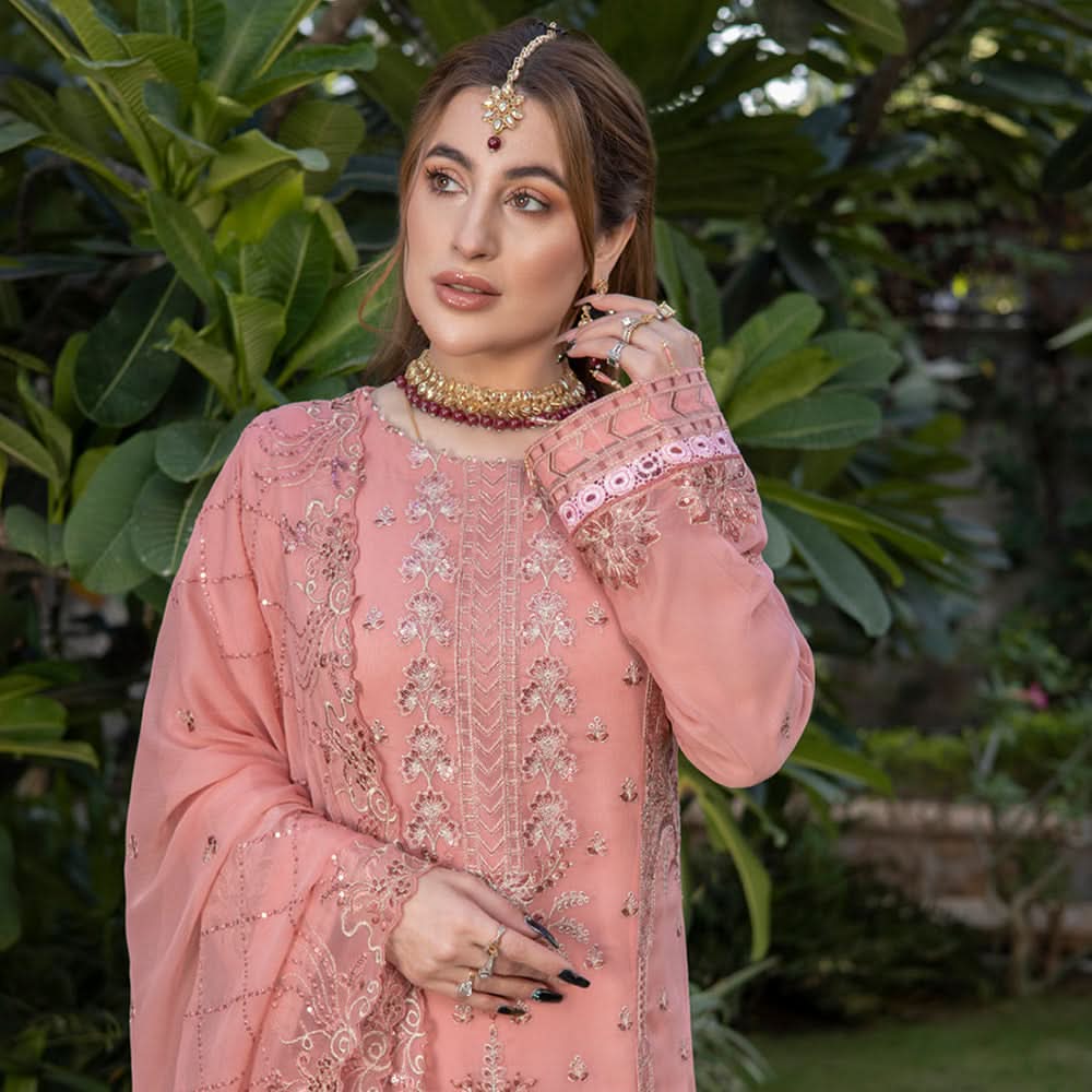 Schick Jhoom Luxury Chiffon Heavy Embroidered Unstitched 3Pcs Suit - 3, Women, 3Pcs Shalwar Suit, MI Creation, Chase Value