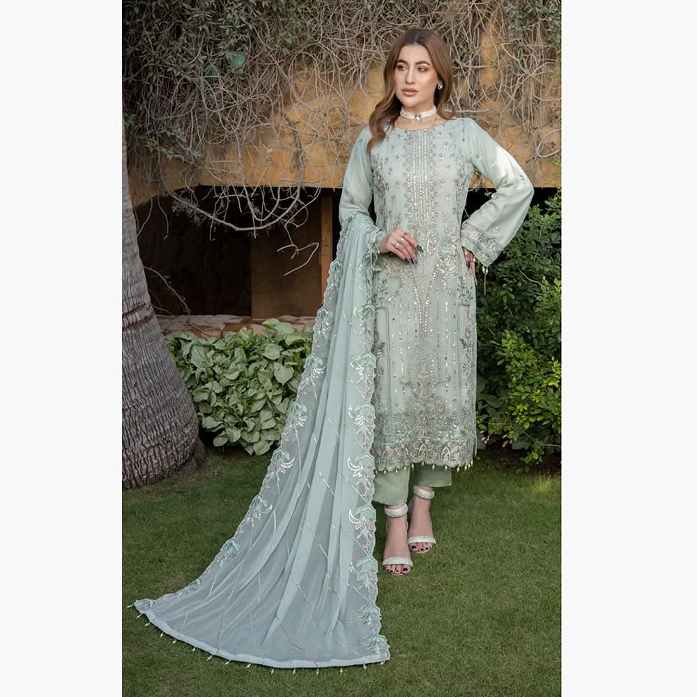 Schick Jhoom Luxury Chiffon Heavy Embroidered Unstitched 3Pcs Suit - 5, Women, 3Pcs Shalwar Suit, MI Creation, Chase Value