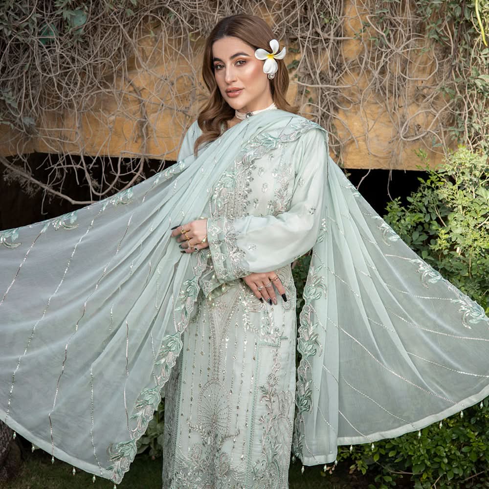 Schick Jhoom Luxury Chiffon Heavy Embroidered Unstitched 3Pcs Suit - 5, Women, 3Pcs Shalwar Suit, MI Creation, Chase Value