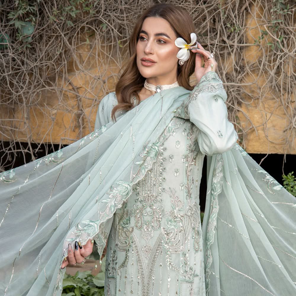 Schick Jhoom Luxury Chiffon Heavy Embroidered Unstitched 3Pcs Suit - 5, Women, 3Pcs Shalwar Suit, MI Creation, Chase Value