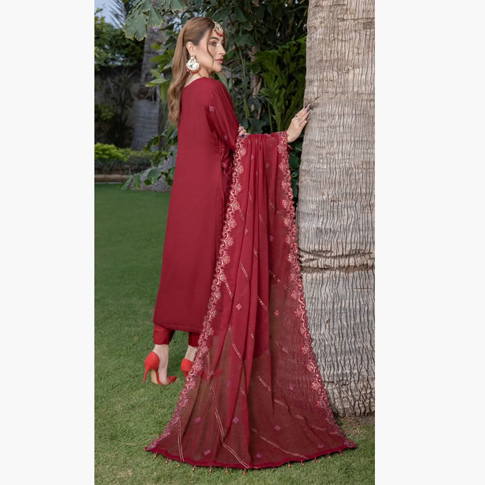 Schick Jhoom Luxury Chiffon Heavy Embroidered Unstitched 3Pcs Suit - 6, Women, 3Pcs Shalwar Suit, MI Creation, Chase Value