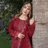 Schick Jhoom Luxury Chiffon Heavy Embroidered Unstitched 3Pcs Suit - 6, Women, 3Pcs Shalwar Suit, MI Creation, Chase Value
