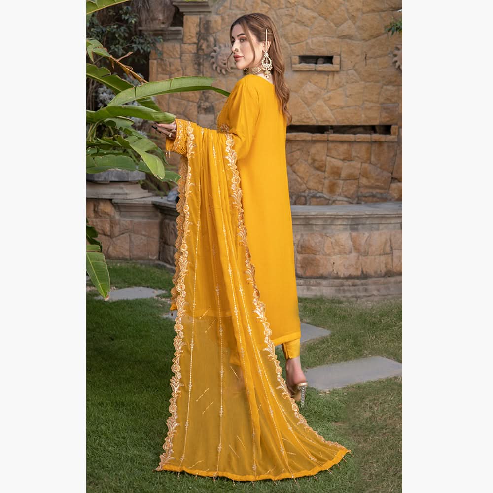 Schick Jhoom Luxury Chiffon Heavy Embroidered Unstitched 3Pcs Suit - 9, Women, 3Pcs Shalwar Suit, MI Creation, Chase Value