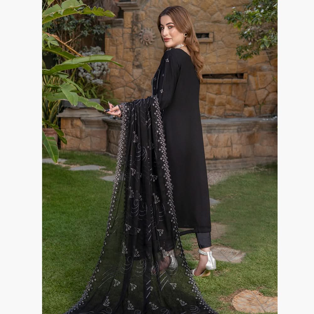 Schick Jhoom Luxury Chiffon Heavy Embroidered Unstitched 3Pcs Suit - 10, Women, 3Pcs Shalwar Suit, MI Creation, Chase Value