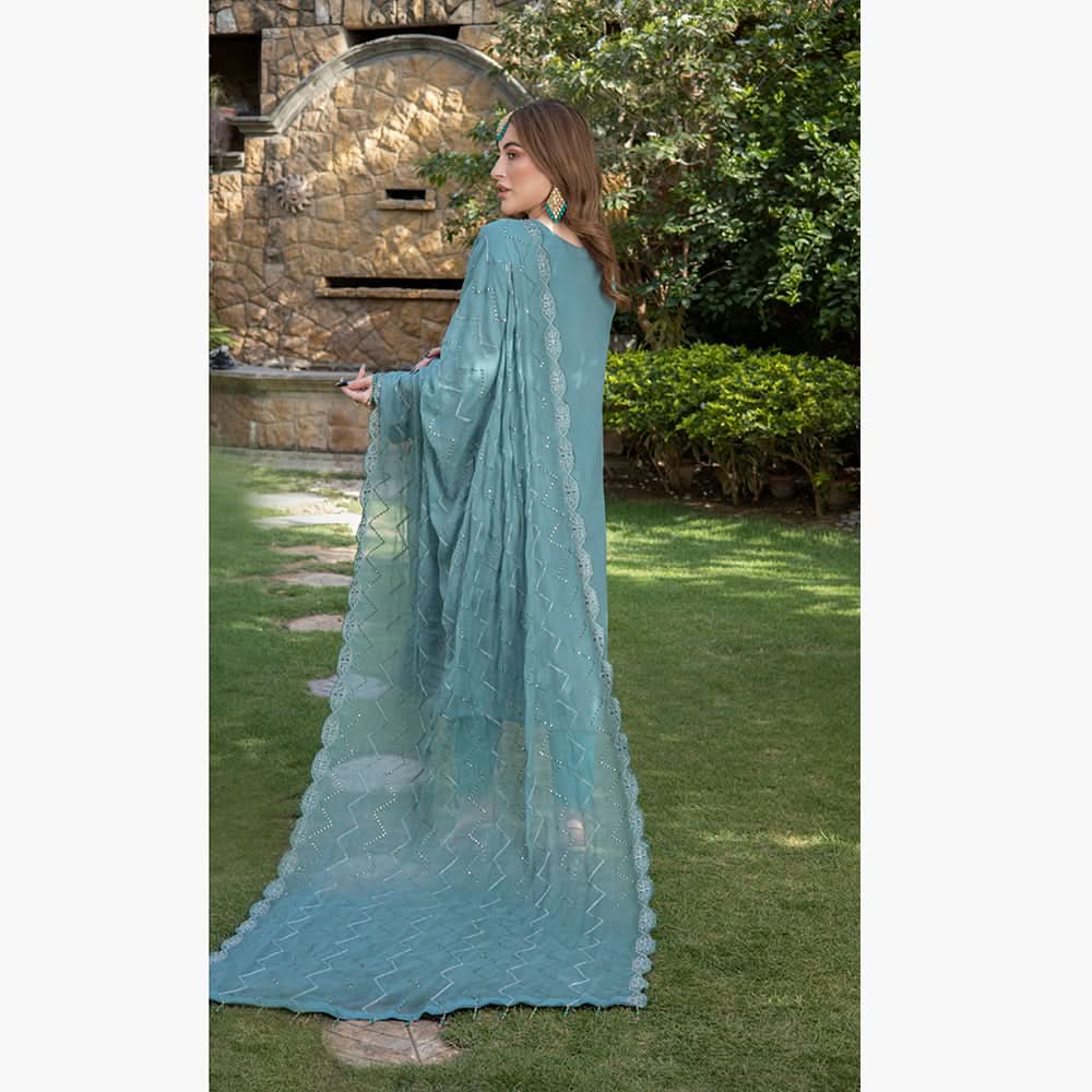 Schick Jhoom Luxury Chiffon Heavy Embroidered Unstitched 3Pcs Suit - 2, Women, 3Pcs Shalwar Suit, MI Creation, Chase Value