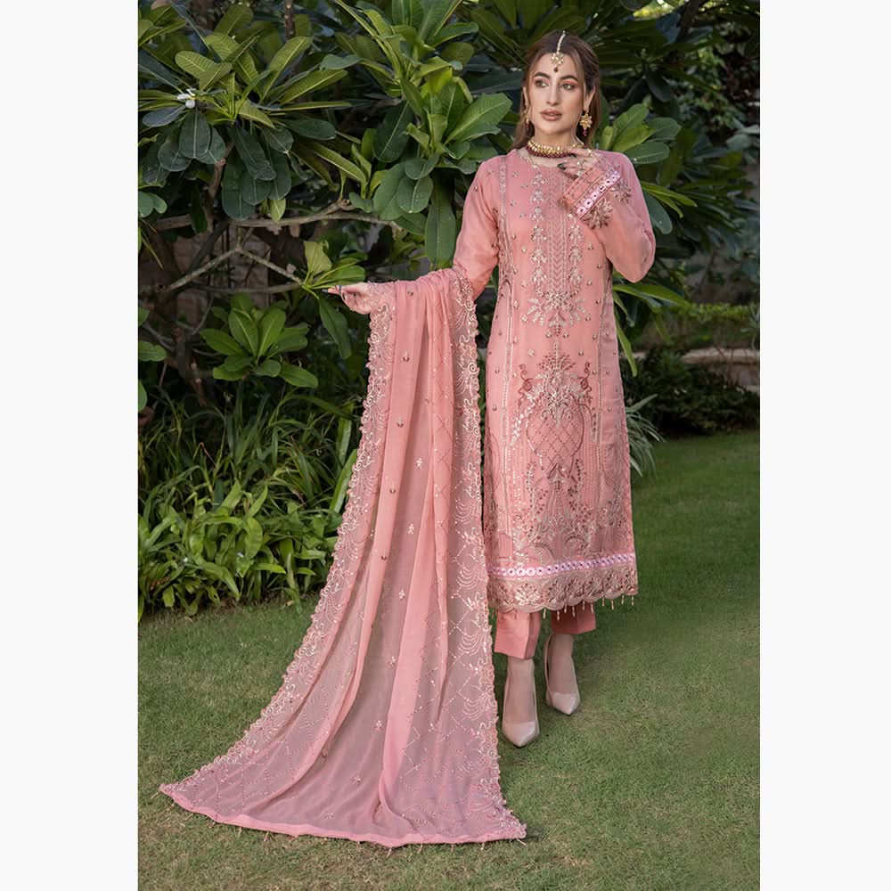 Schick Jhoom Luxury Chiffon Heavy Embroidered Unstitched 3Pcs Suit - 3, Women, 3Pcs Shalwar Suit, MI Creation, Chase Value