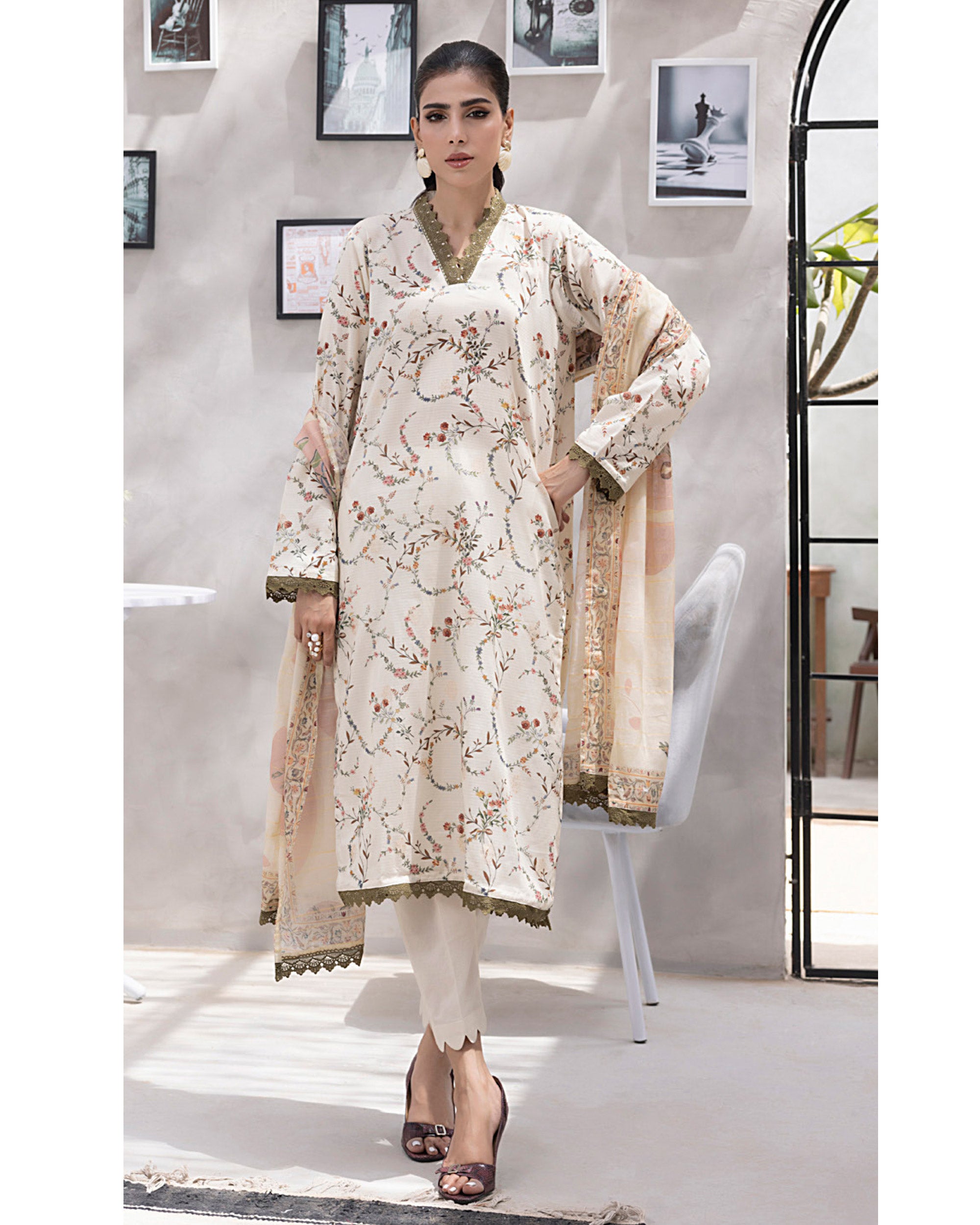 Salina Women’s 3PC Printed Suit-3, Women, 3Pcs Shalwar Suit, Chase Value, Chase Value