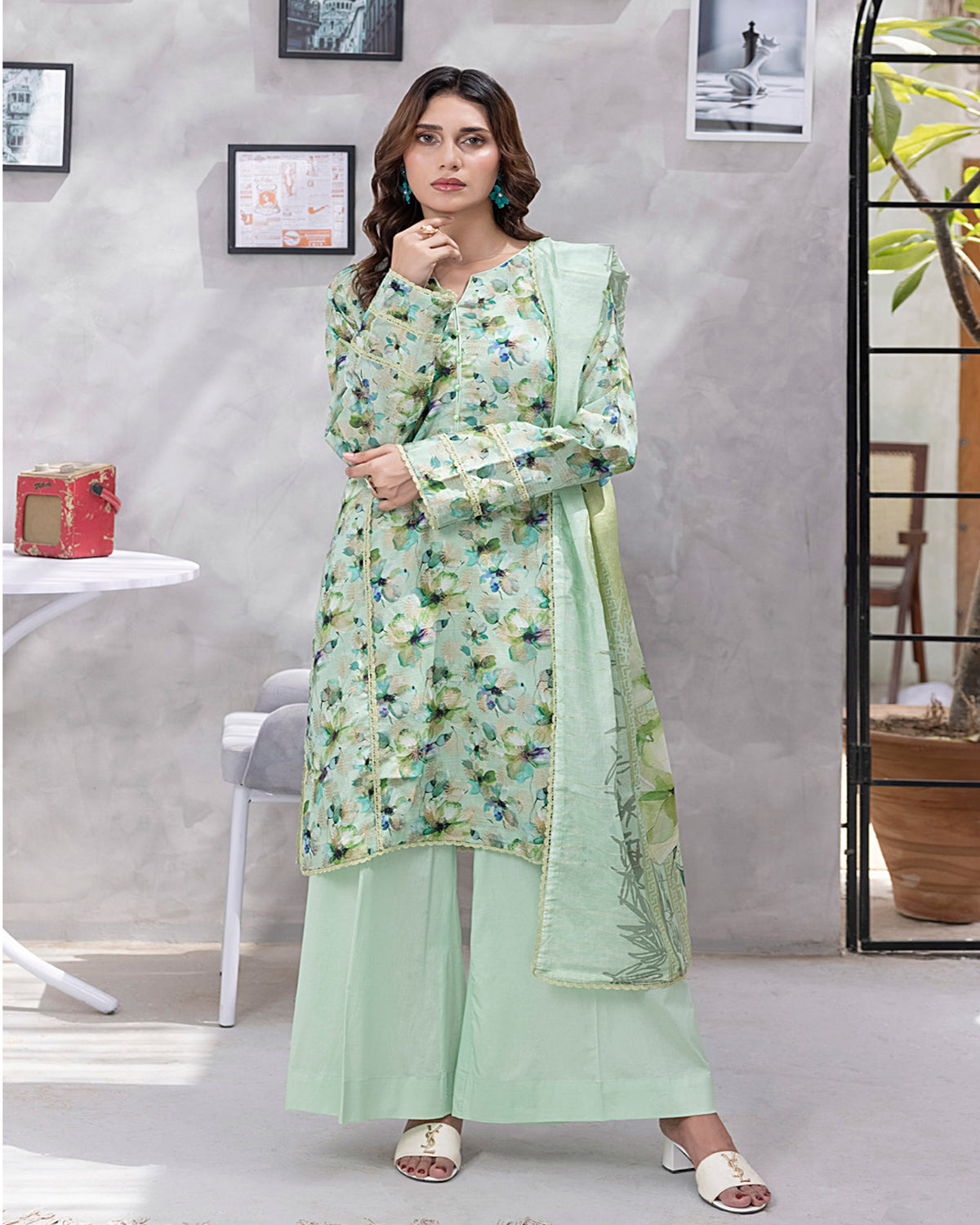 Salina Women’s 3PC Printed Suit-4, Women, 3Pcs Shalwar Suit, Chase Value, Chase Value