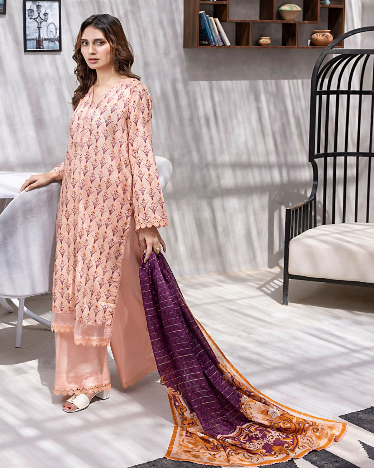 Salina Women’s 3PC Printed Suit-5, Women, 3Pcs Shalwar Suit, Chase Value, Chase Value