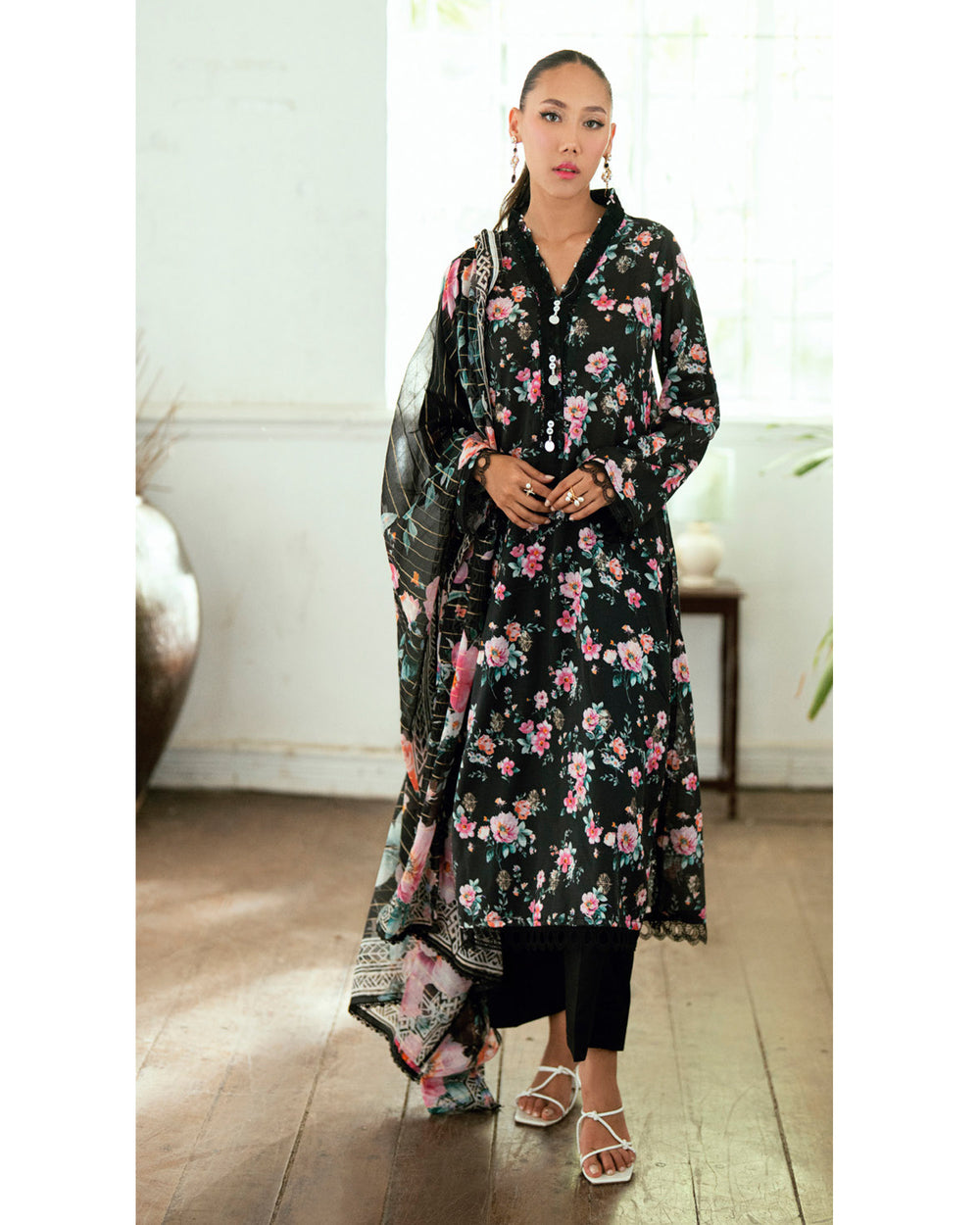 Salina Women’s 3PC Printed Suit-8, Women, 3Pcs Shalwar Suit, Chase Value, Chase Value