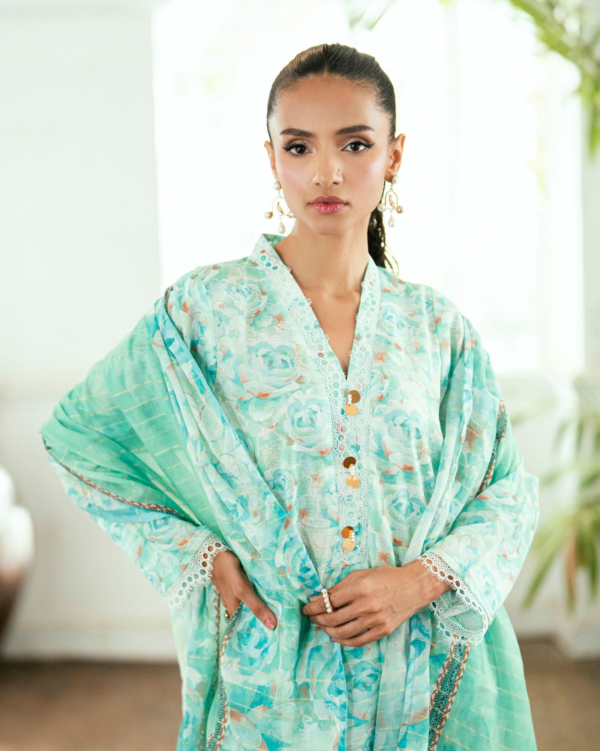 Salina Women’s 3PC Printed Suit-9, Women, 3Pcs Shalwar Suit, Chase Value, Chase Value