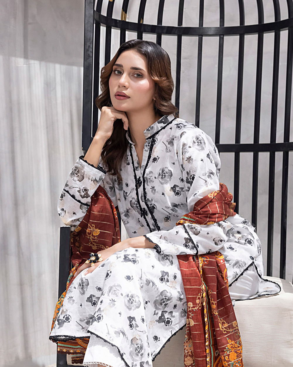 Salina Women’s 3PC Printed Suit-2, Women, 3Pcs Shalwar Suit, Chase Value, Chase Value