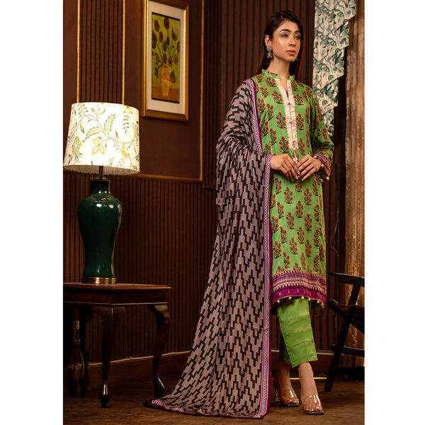 Regalia Linen Jacquard Unstitched Digital Printed 3pcs Suit - 2