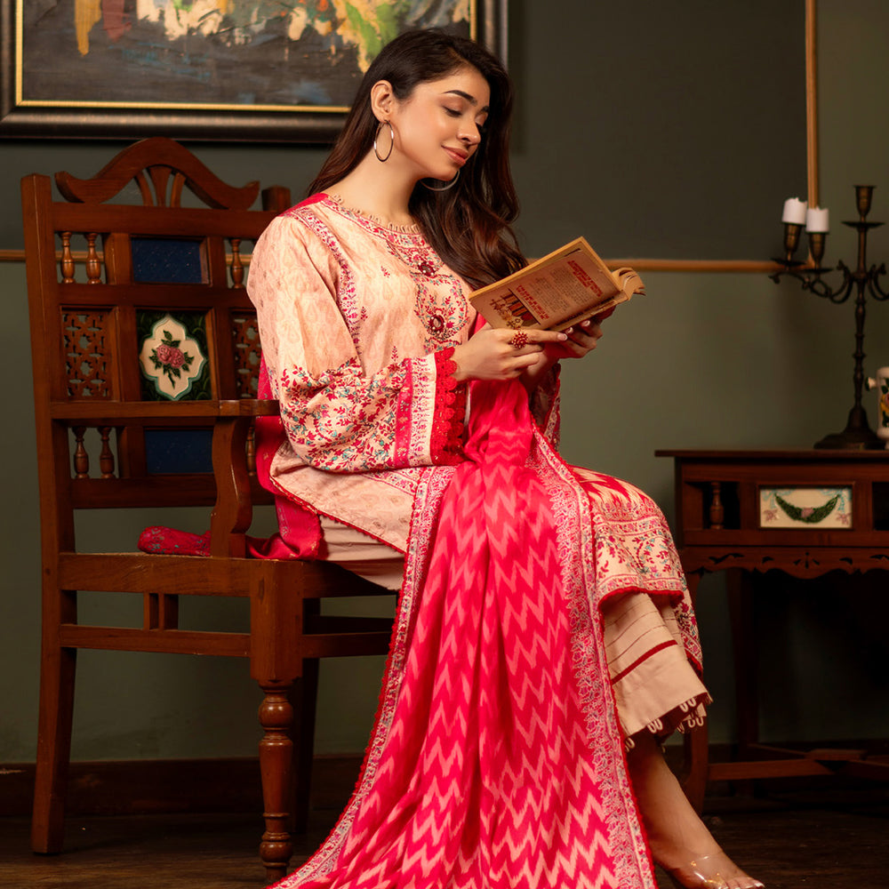 Regalia Linen Jacquard Unstitched Digital Printed 3pcs Suit - 7, Women, 3Pcs Shalwar Suit, Regalia Textiles, Chase Value