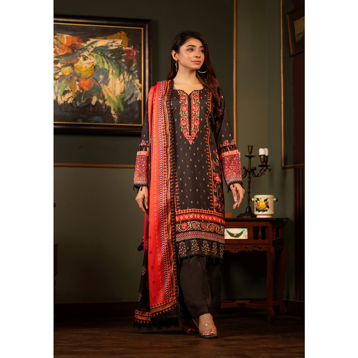 Regalia Linen Jacquard Unstitched Digital Printed 3pcs Suit - 8, Women, 3Pcs Shalwar Suit, Regalia Textiles, Chase Value