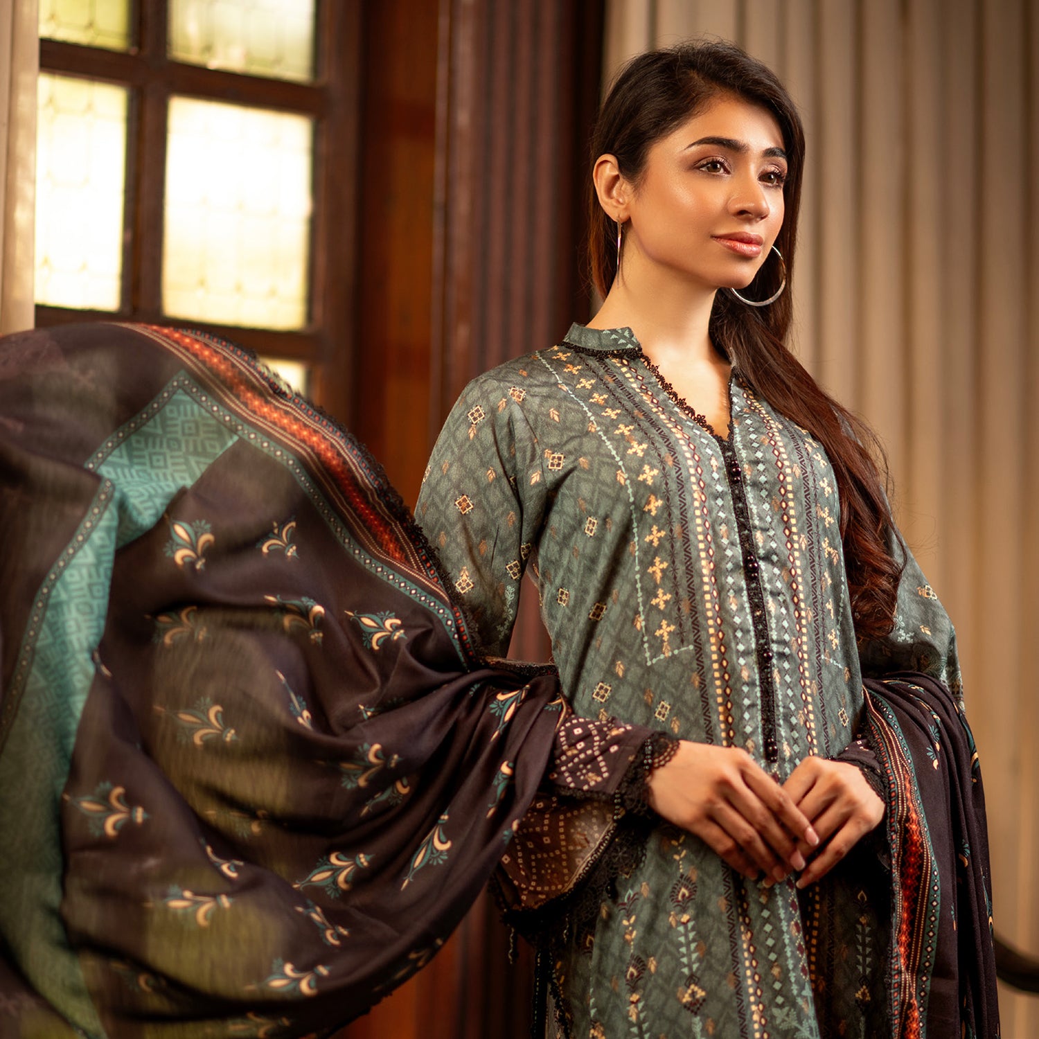 Regalia Linen Jacquard Unstitched Digital Printed 3pcs Suit - 10, Women, 3Pcs Shalwar Suit, Regalia Textiles, Chase Value