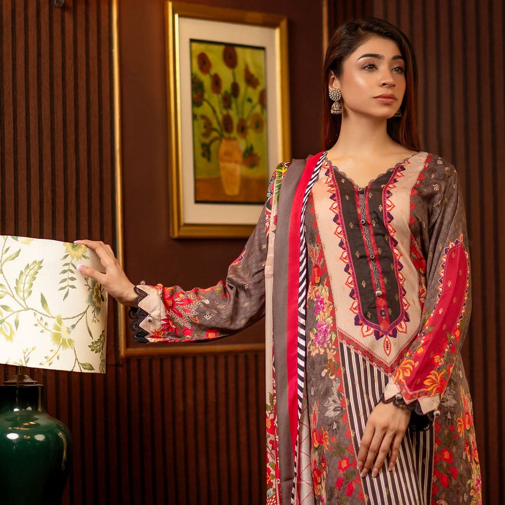 Regalia Linen Jacquard Unstitched Digital Printed 3pcs Suit - 3, Women, 3Pcs Shalwar Suit, Regalia Textiles, Chase Value