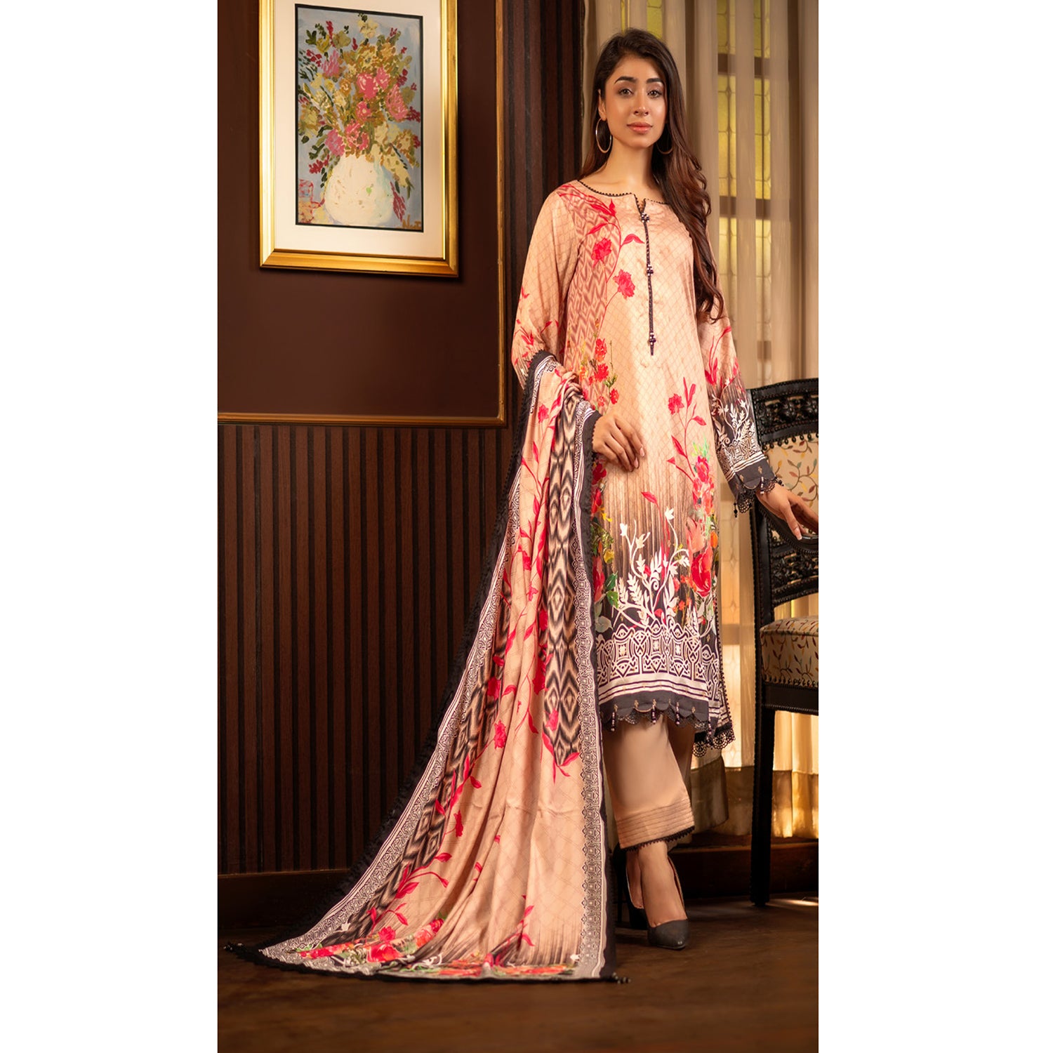 Regalia Linen Jacquard Unstitched Digital Printed 3pcs Suit - 9, Women, 3Pcs Shalwar Suit, Regalia Textiles, Chase Value