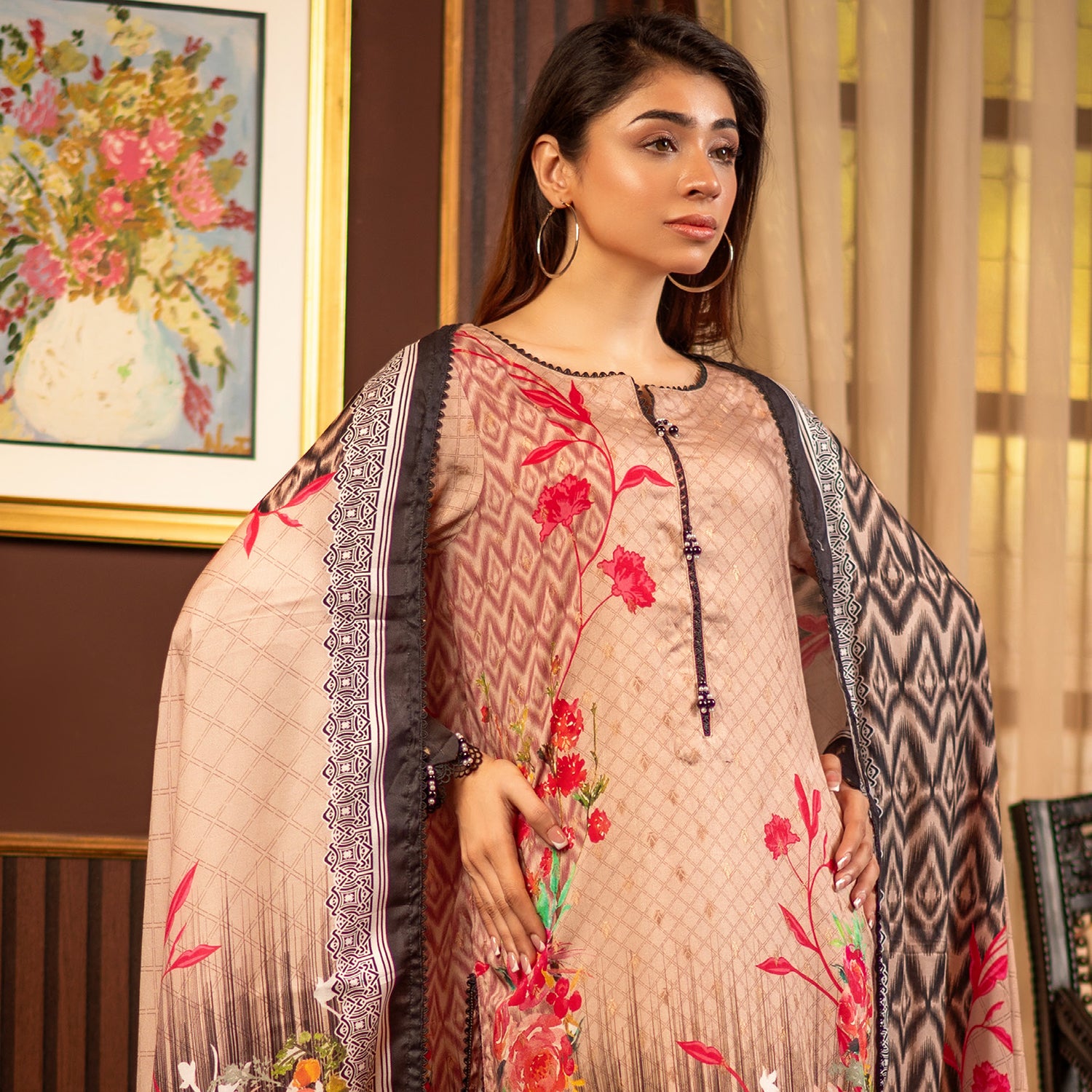 Regalia Linen Jacquard Unstitched Digital Printed 3pcs Suit - 9, Women, 3Pcs Shalwar Suit, Regalia Textiles, Chase Value