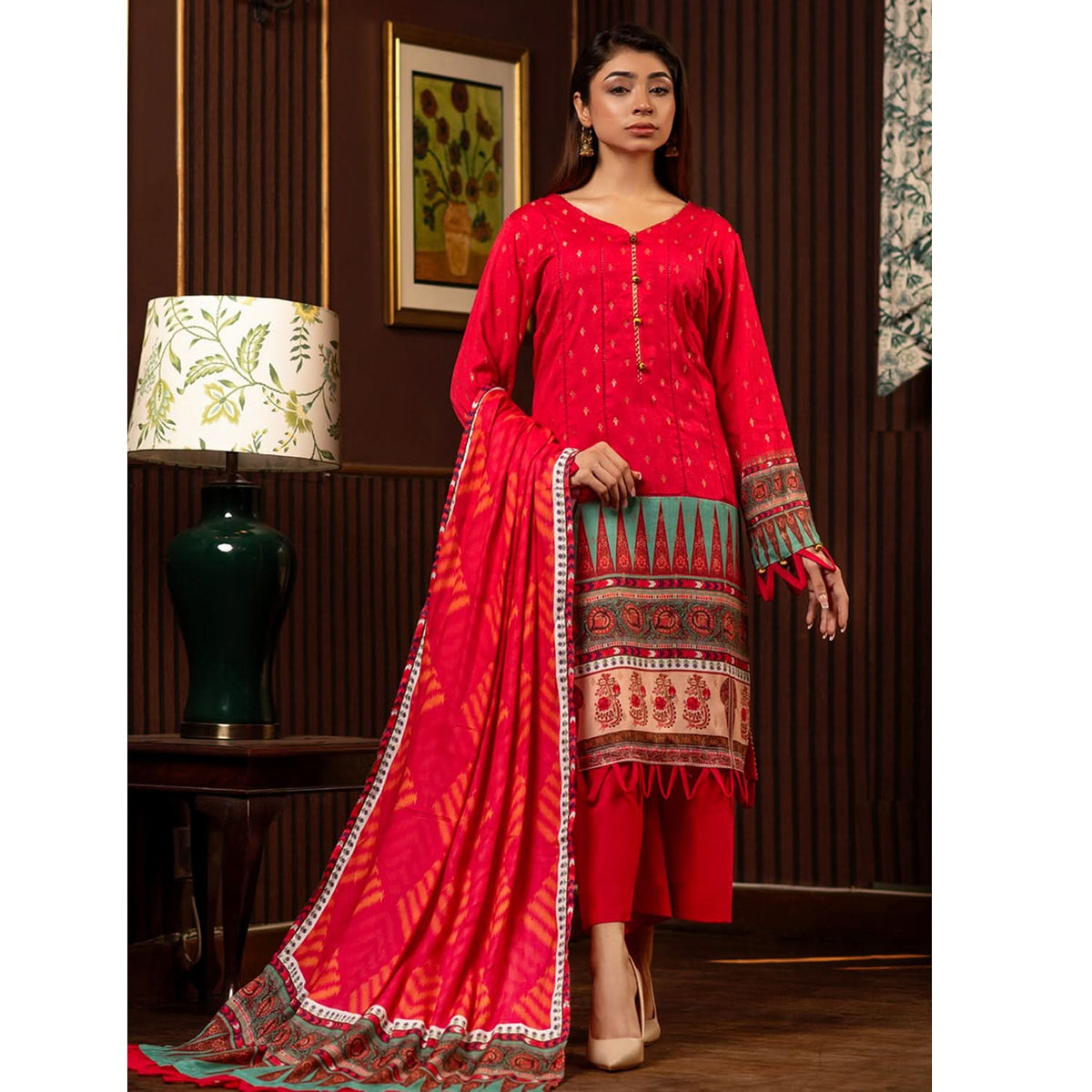 Regalia Linen Jacquard Unstitched Digital Printed 3pcs Suit - 1, Women, 3Pcs Shalwar Suit, Regalia Textiles, Chase Value