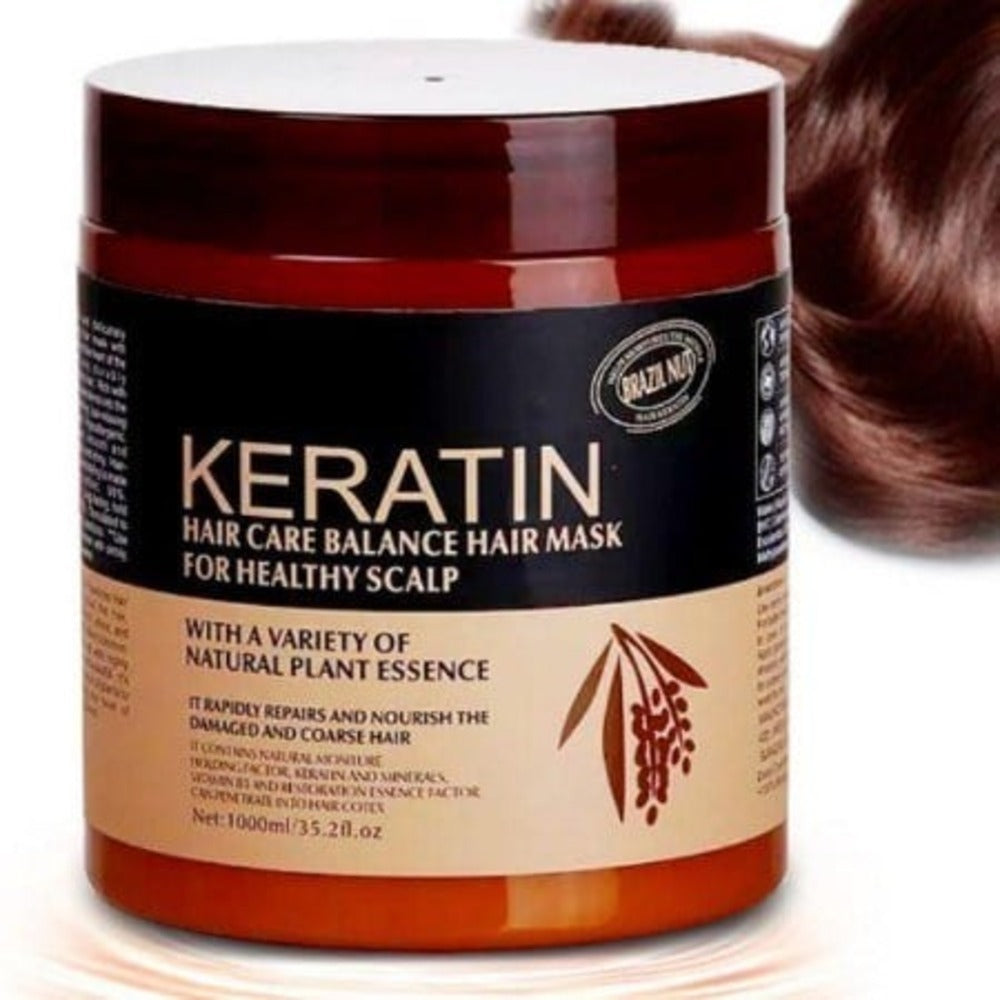 Keratin Balance Brown Hair Mask Healthy Scalp Brazil Nut 1000 ml, Hair Treatments, Chase Value, Chase Value
