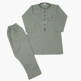 Boys Embroidered Shalwar Suit - Steel Green, Boys Shalwar Kameez, Chase Value, Chase Value