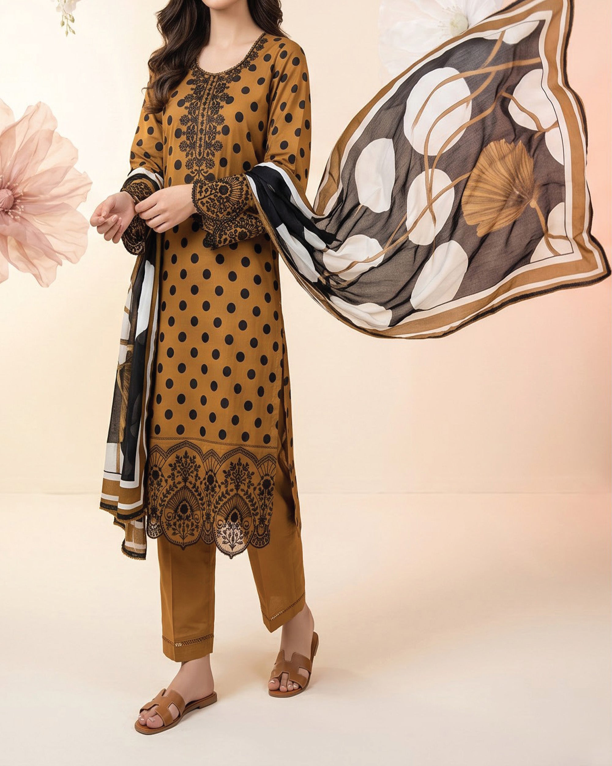 Salina Cotton Luxury Digital Printed Embroidered Suit - 3 Pc, Women, 3Pcs Shalwar Suit, Regalia Textiles, Chase Value