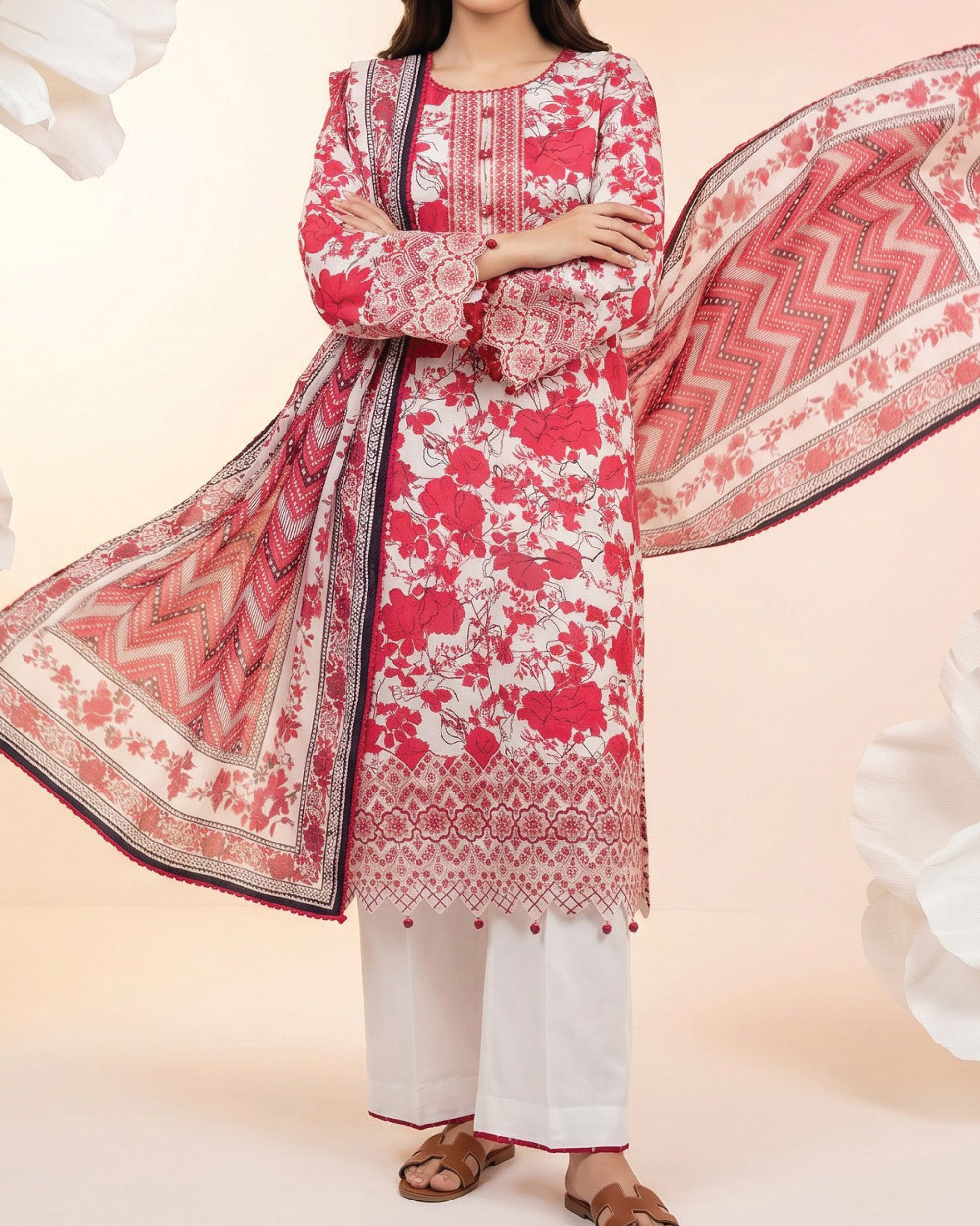 Salina Cotton Luxury Digital Printed Embroidered Suit - 3 Pc, Women, 3Pcs Shalwar Suit, Regalia Textiles, Chase Value