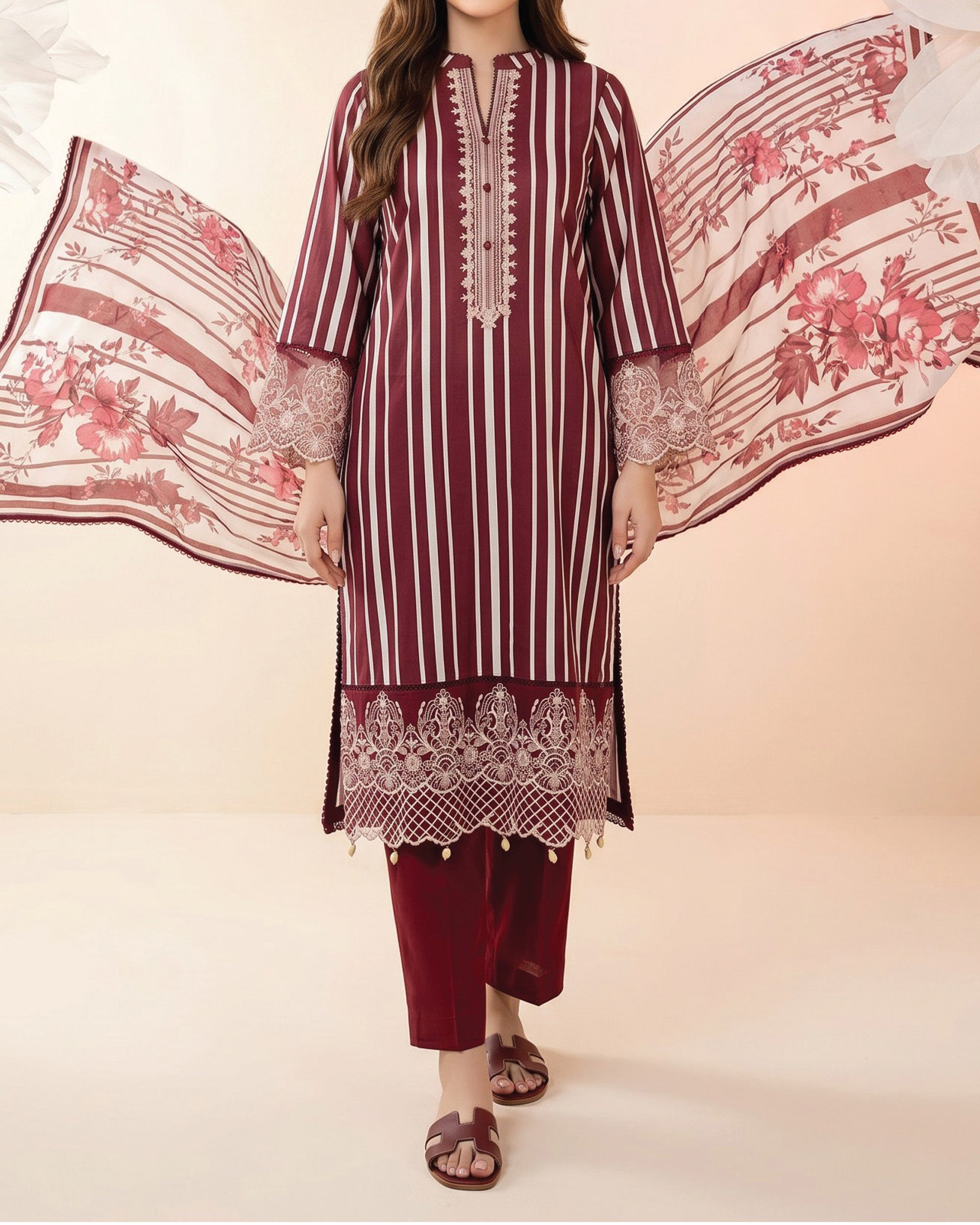 Salina Cotton Luxury Digital Printed Embroidered Suit - 3 Pc, Women, 3Pcs Shalwar Suit, Regalia Textiles, Chase Value