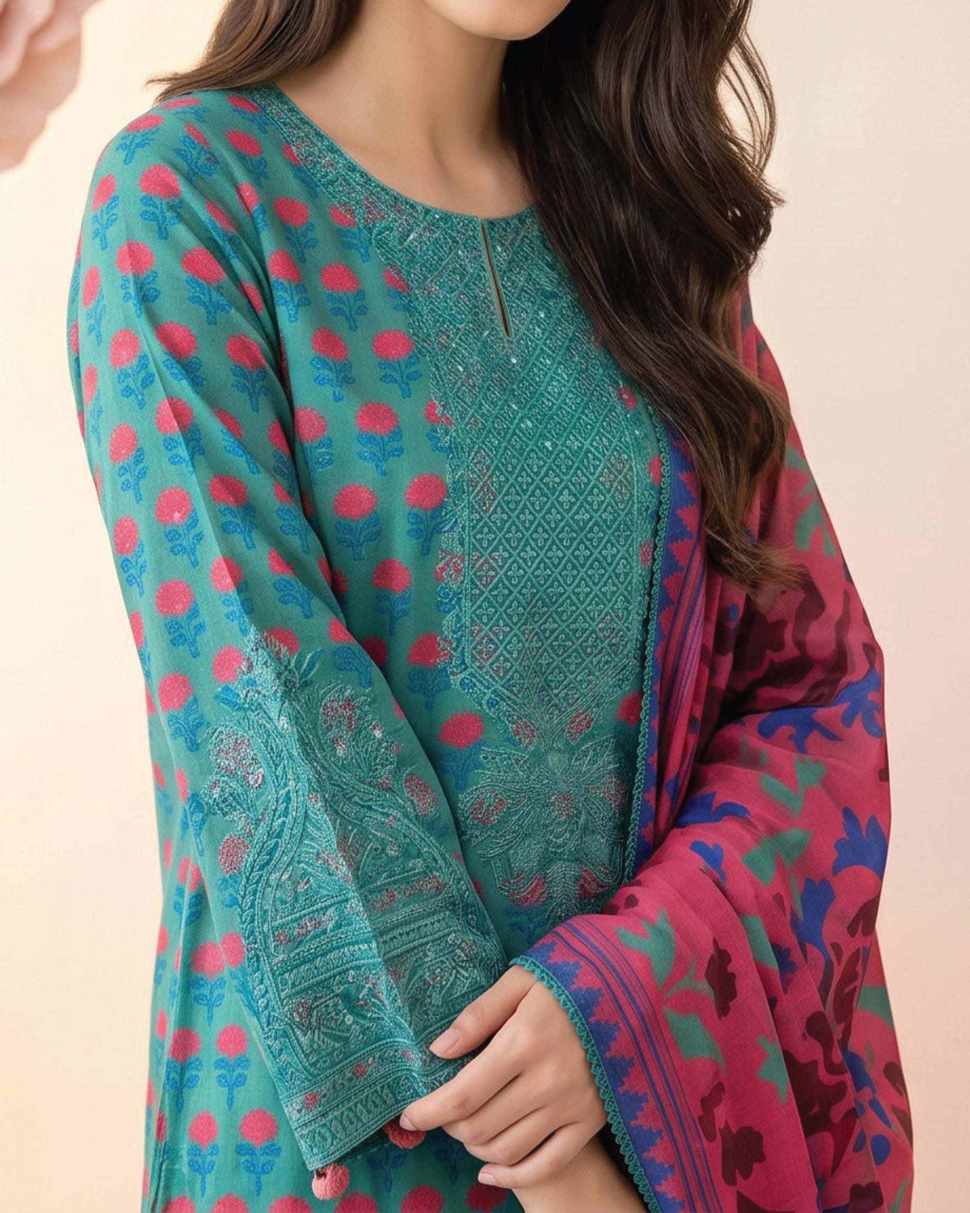 Salina Cotton Luxury Digital Printed Embroidered Suit - 3 Pc, Women, 3Pcs Shalwar Suit, Regalia Textiles, Chase Value