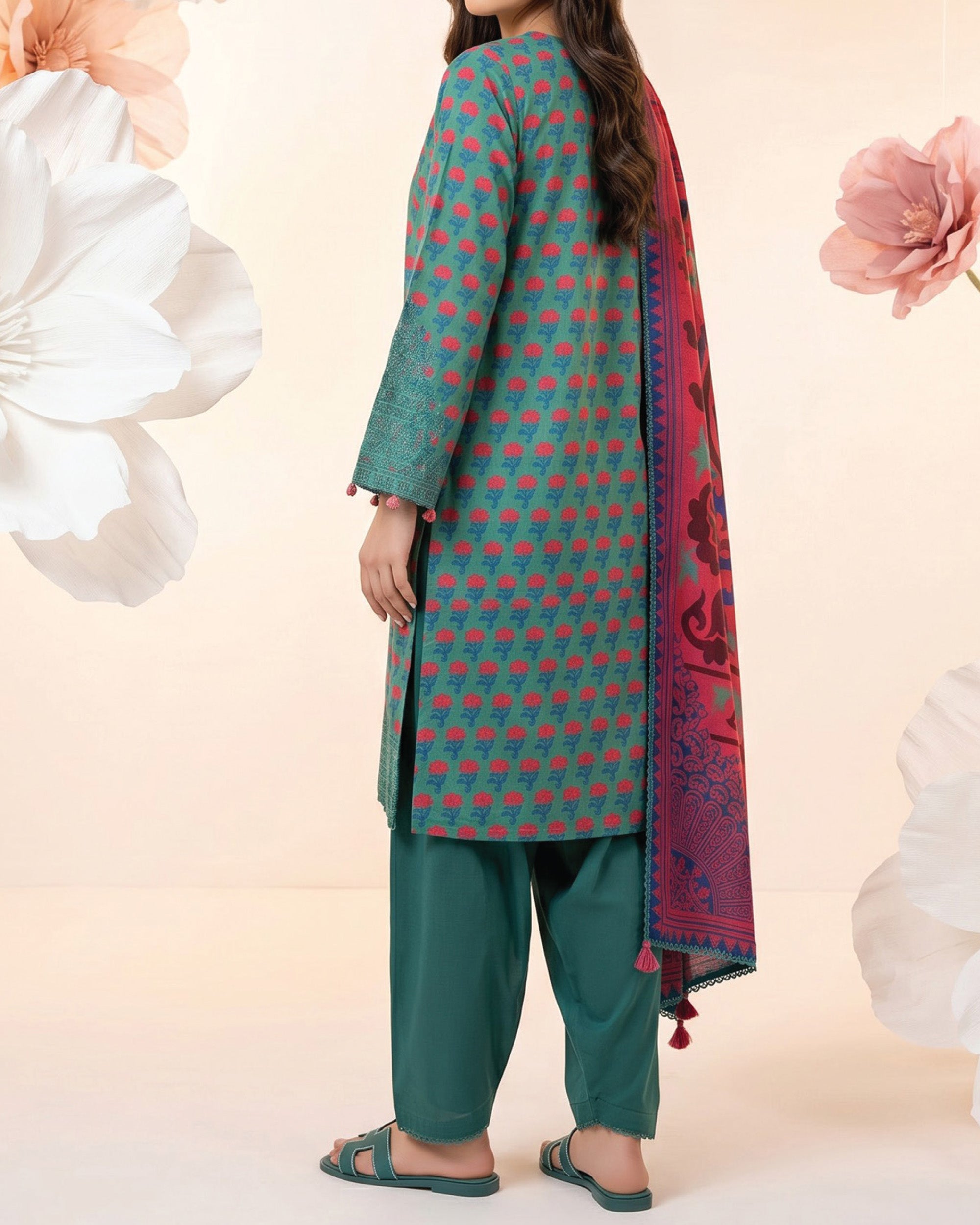 Salina Cotton Luxury Digital Printed Embroidered Suit - 3 Pc, Women, 3Pcs Shalwar Suit, Regalia Textiles, Chase Value