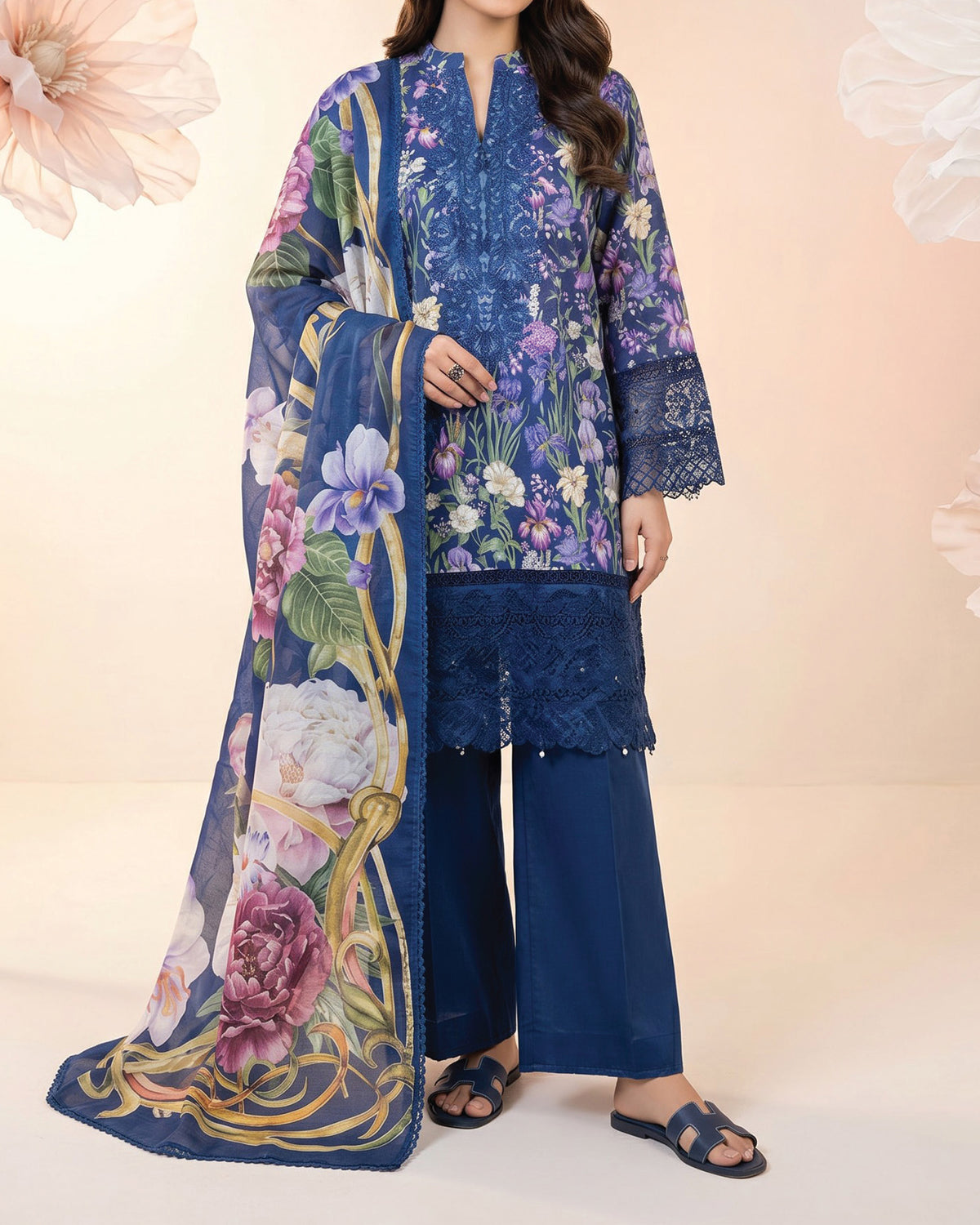 Salina Cotton Luxury Digital Printed Embroidered Suit - 3 Pc, Women, 3Pcs Shalwar Suit, Regalia Textiles, Chase Value