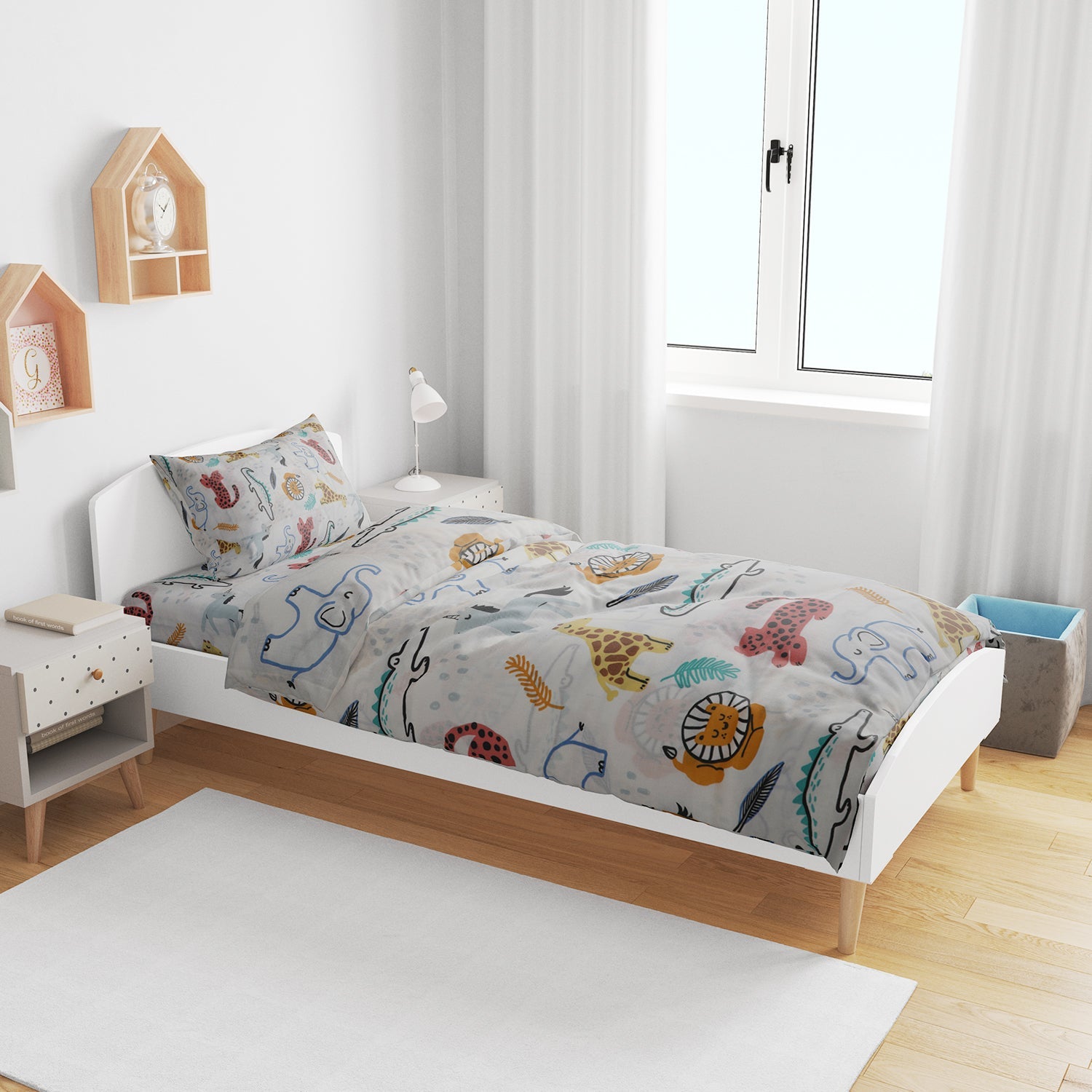 Kids Characters Single Bedsheet - Multi Color, Single Size Bed Sheet, Chase Value, Chase Value