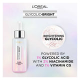 L'Oreal Paris Glycolic Bright Instant Glowing Serum, Reduces 57% Dark Spots, 30ml, Oils & Serums, Loreal, Chase Value