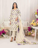 Tawakkal Lakecia Printed Schiffli Embroidered 3 Pc Suit - 1