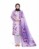 Al Jannat Karandi Printed Suit - 3 Pc
