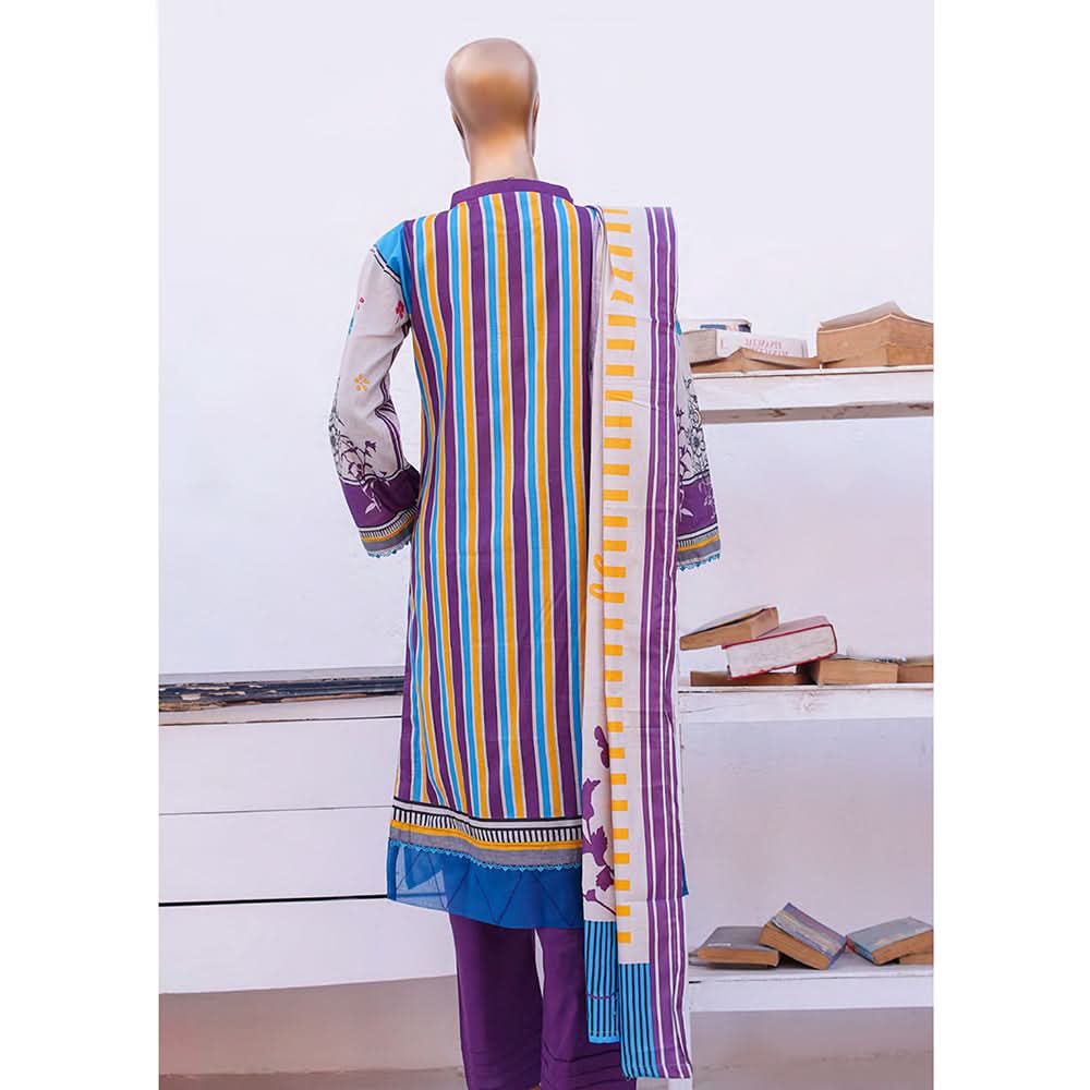 Mirha Digital Lawn Printed 3Pcs Unstitched Suit Cord's With Dupatta, Women, 3Pcs Shalwar Suit, Leeds Textile, Chase Value
