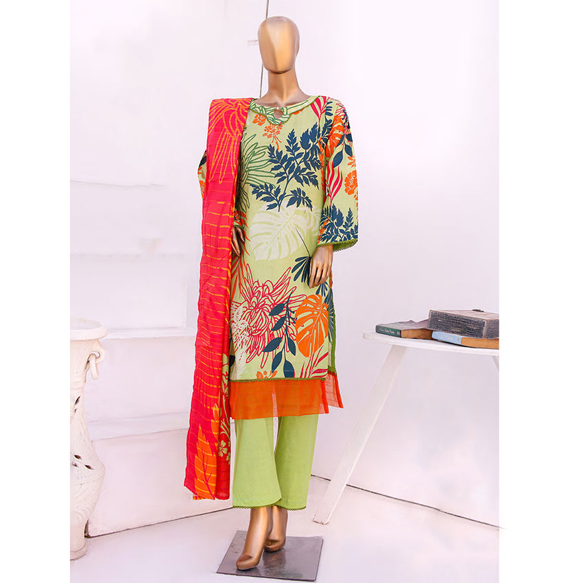 Mirha Digital Lawn Printed 3Pcs Unstitched Suit Cord's With Dupatta, Women, 3Pcs Shalwar Suit, Leeds Textile, Chase Value