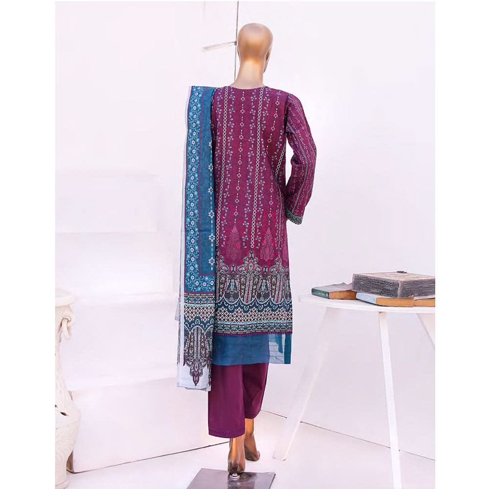 Mirha Digital Lawn Printed 3Pcs Unstitched Suit Cord's With Dupatta, Women, 3Pcs Shalwar Suit, Leeds Textile, Chase Value