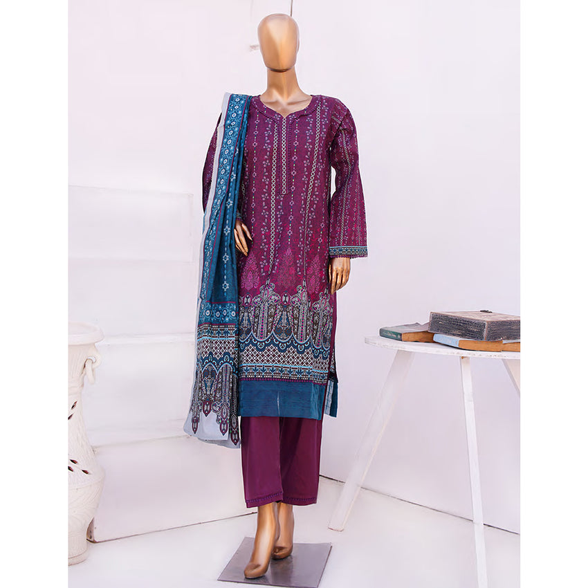 Mirha Digital Lawn Printed 3Pcs Unstitched Suit Cord's With Dupatta, Women, 3Pcs Shalwar Suit, Leeds Textile, Chase Value