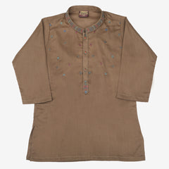 Boys Embroidered Shalwar Suit - Light Brown, Boys Shalwar Kameez, Chase Value, Chase Value