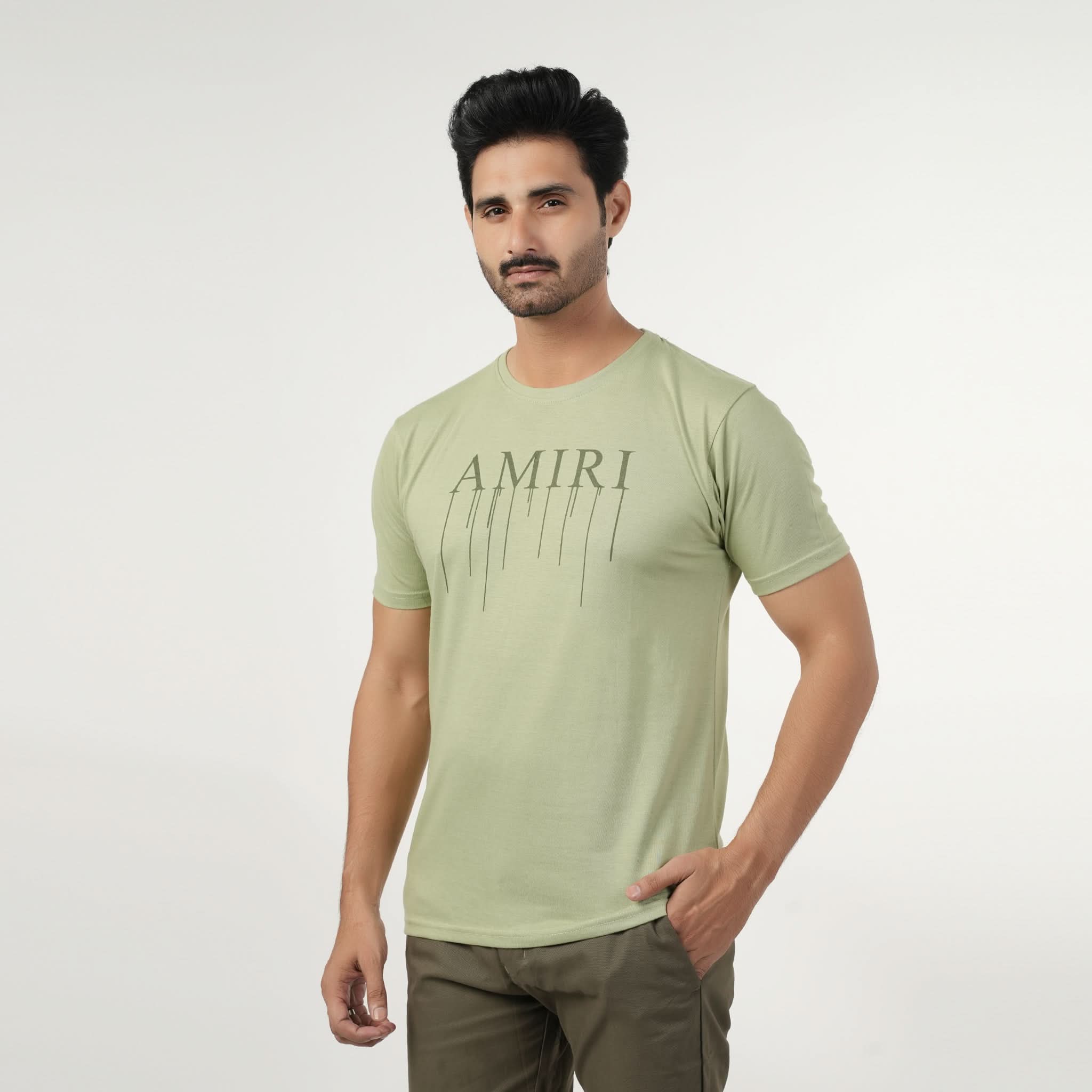 Men's Half Sleeves Round Neck Printed T-Shirt - Green, Men's T-Shirts & Polos, Chase Value, Chase Value
