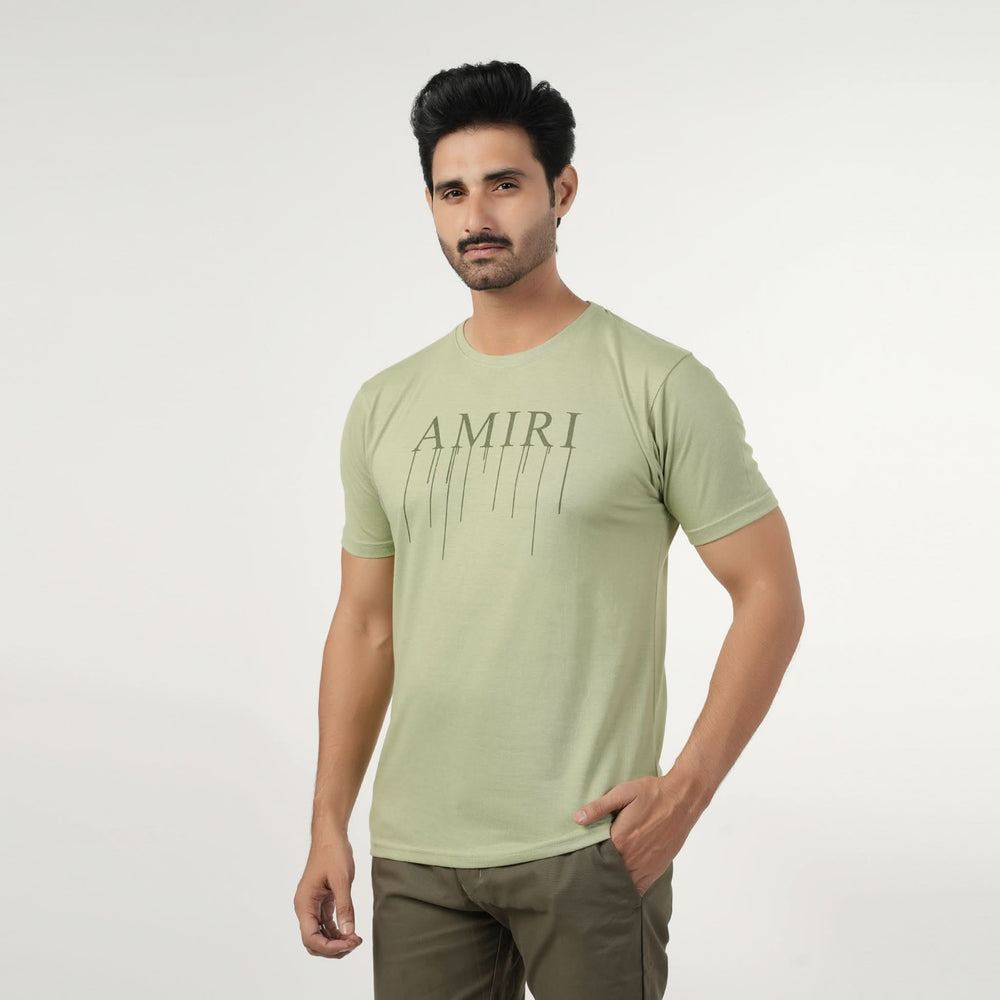 Men's Half Sleeves Round Neck Printed T-Shirt - Green, Men's T-Shirts & Polos, Chase Value, Chase Value