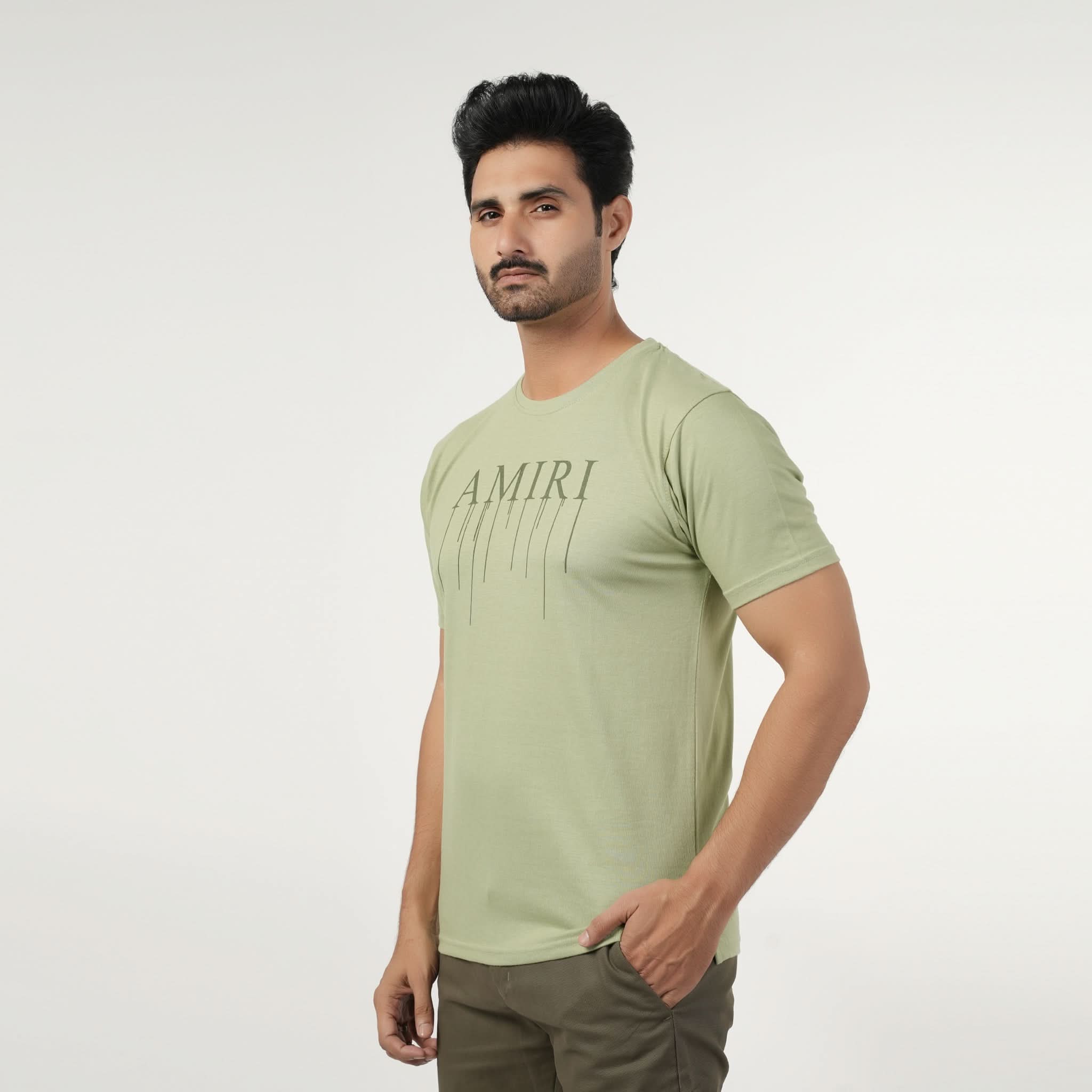 Men's Half Sleeves Round Neck Printed T-Shirt - Green, Men's T-Shirts & Polos, Chase Value, Chase Value