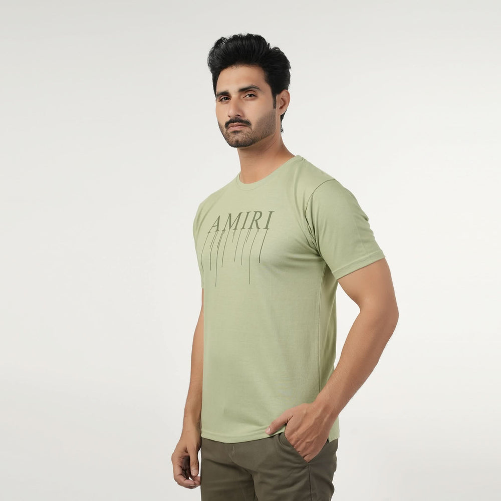 Men's Half Sleeves Round Neck Printed T-Shirt - Green, Men's T-Shirts & Polos, Chase Value, Chase Value