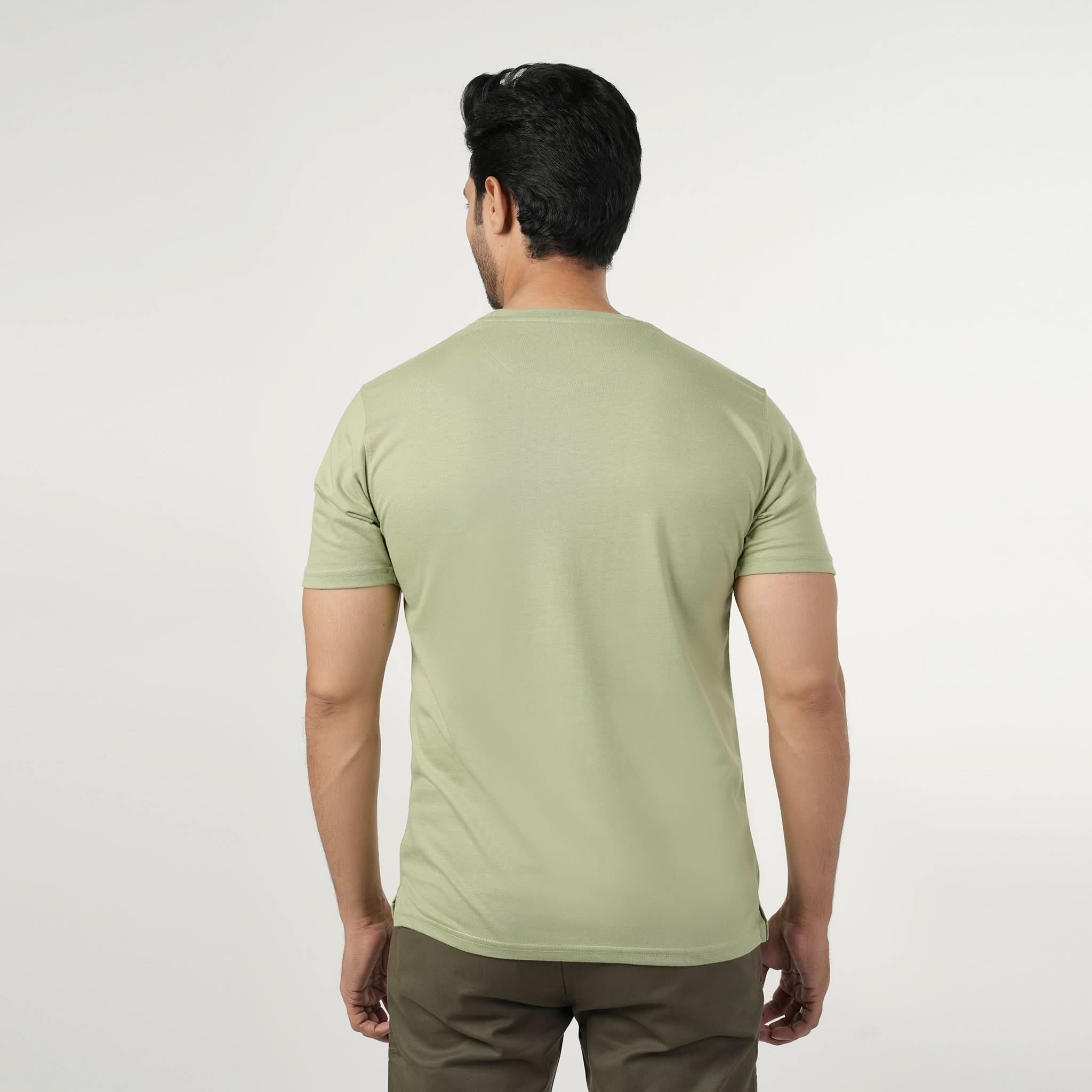 Men's Half Sleeves Round Neck Printed T-Shirt - Green, Men's T-Shirts & Polos, Chase Value, Chase Value