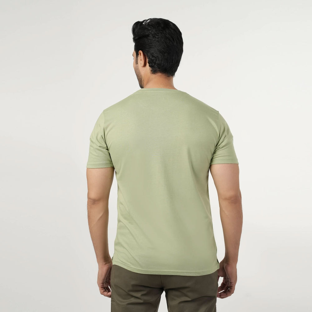 Men's Half Sleeves Round Neck Printed T-Shirt - Green, Men's T-Shirts & Polos, Chase Value, Chase Value