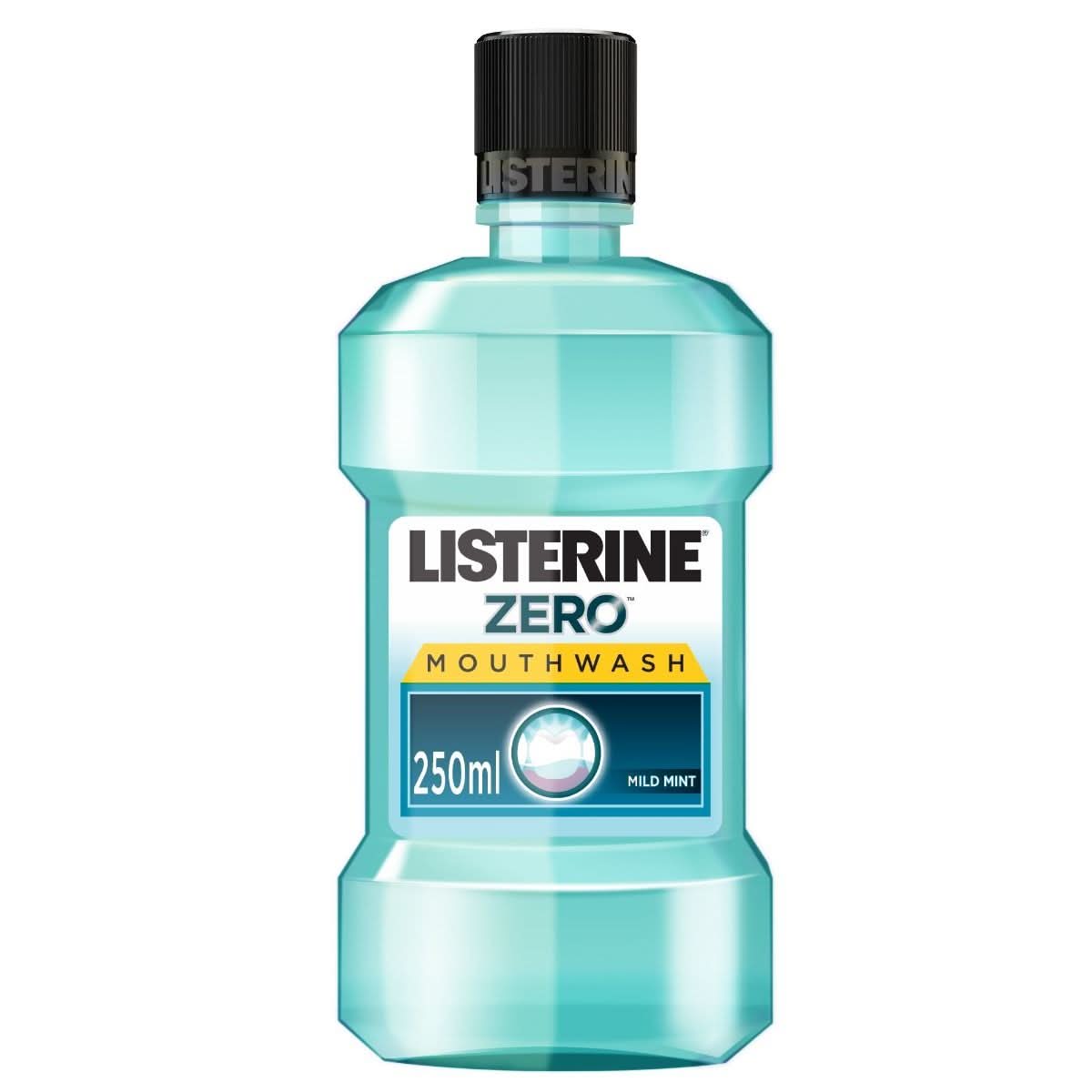 Listerine Zero Mild Mint Mouthwash, Zero Alcohol, 250ml, Oral Care, Listerine, Chase Value