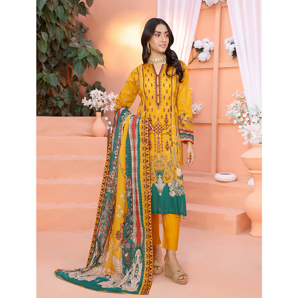 Bin Hameed Mallika Lawn Printed Embroidered Unstitched 3Pcs Suit - TS-61